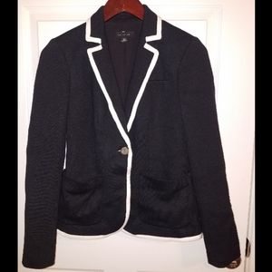 Ann Taylor XS Blazer Black White Tipped
